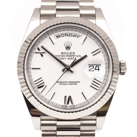 rolex white gold|rolex presidential 40mm white gold.